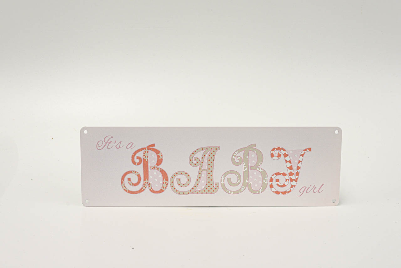 Metallschild mit Aufschrift Baby Girl