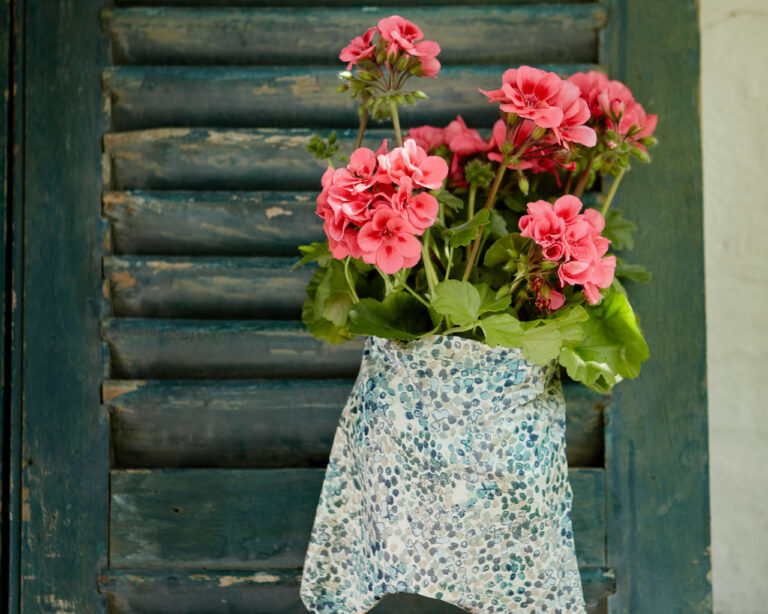 Geranien in Tasche