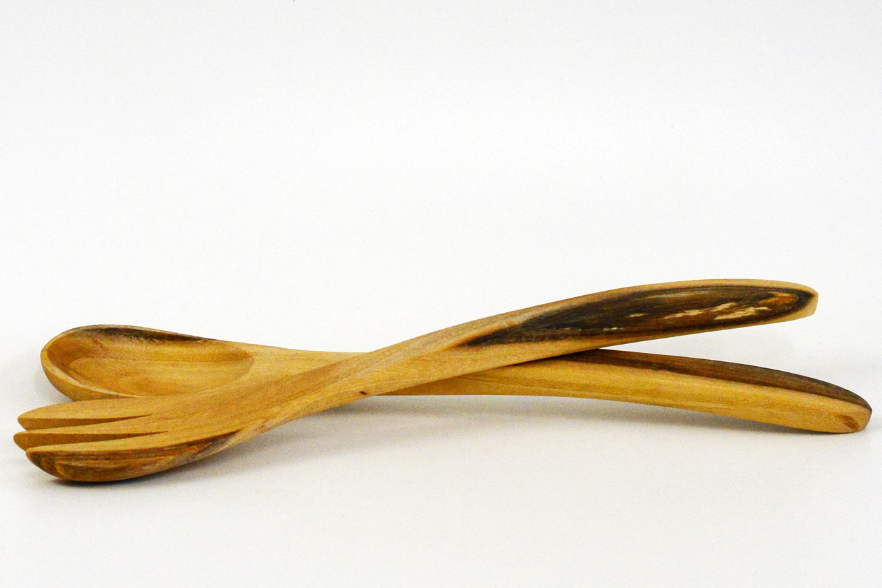 Salatbesteck aus Holz